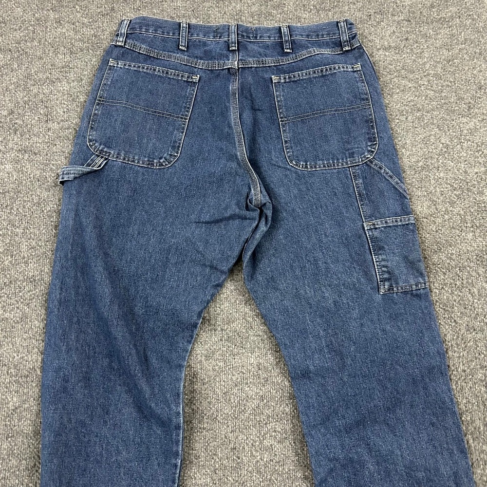 Wrangler Carpenter Jeans Mens Size 36x30 Blue Relaxed Fit Denim Utility Workwear